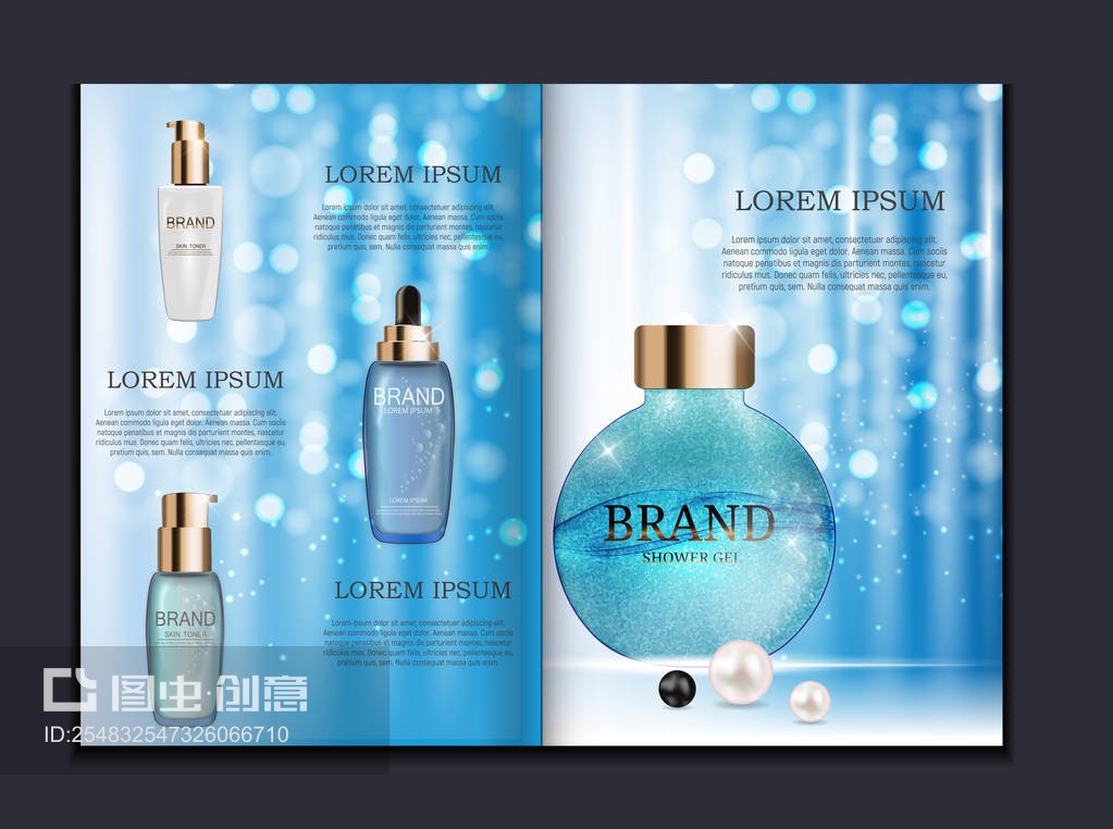 廣告或雜志設(shè)計化妝品產(chǎn)品手冊模板Design Cosmetics Product Brochure Template for Ads or Magazine